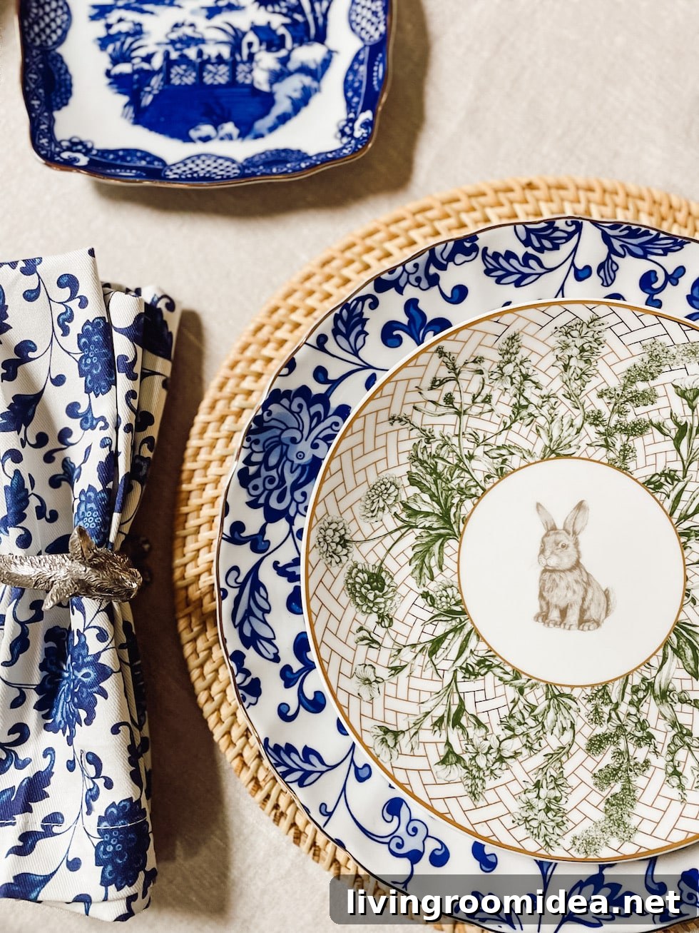 Spring Table Ideas: Easter Tableware, Pretty Dishes & 6 Styling Tips 6 Blue and white dishes, bunny dishes
