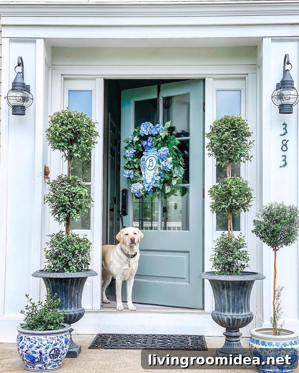 Find 5 blue green doors dressed up for spring and summer in today's strolls & scrolls post!