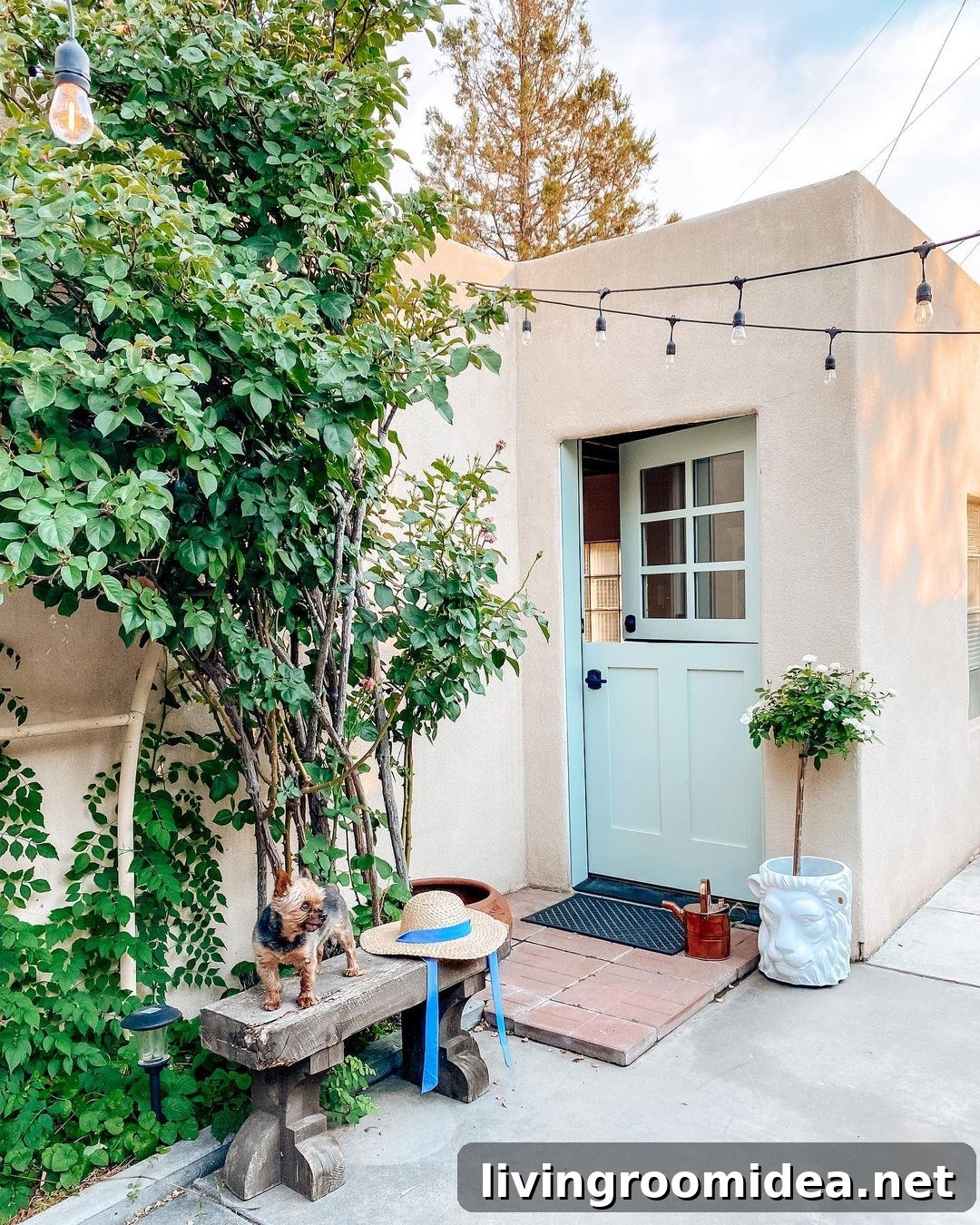 Find 5 blue green doors dressed up for spring and summer in today's strolls & scrolls post!