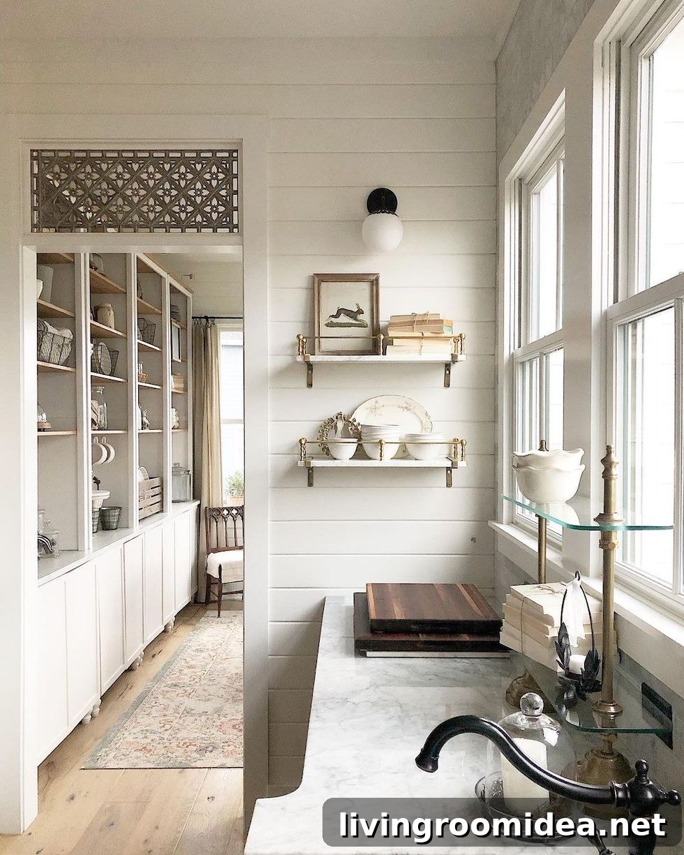 Kitchen open shelf styling, featured in today's Strolls and Scrolls post!