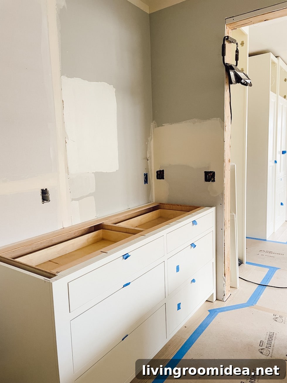 Inset slab drawers