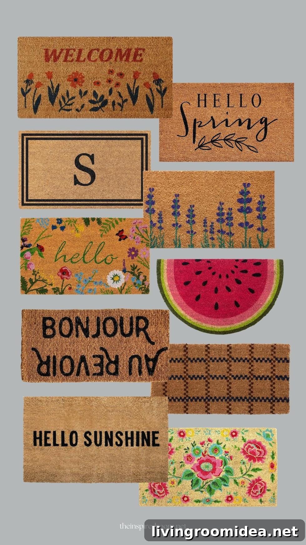 A spring doormat roundup for 2023, we found fresh and pretty doormats to welcome you home!