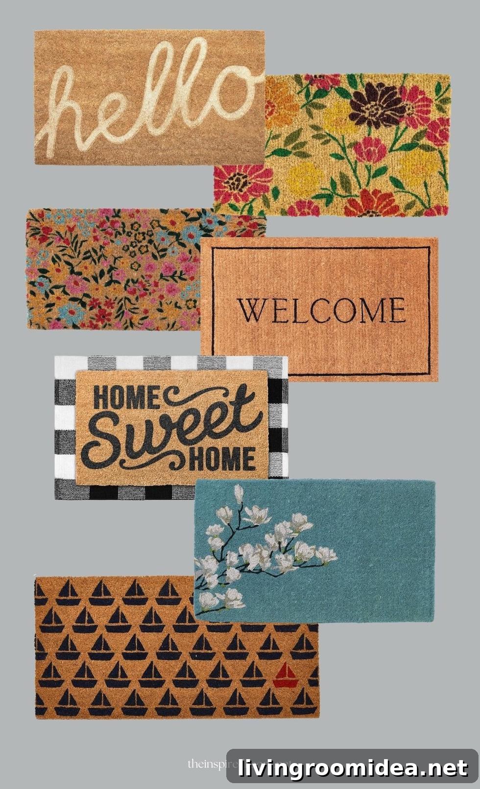 A spring doormat roundup for 2023, we found fresh and pretty doormats to welcome you home!