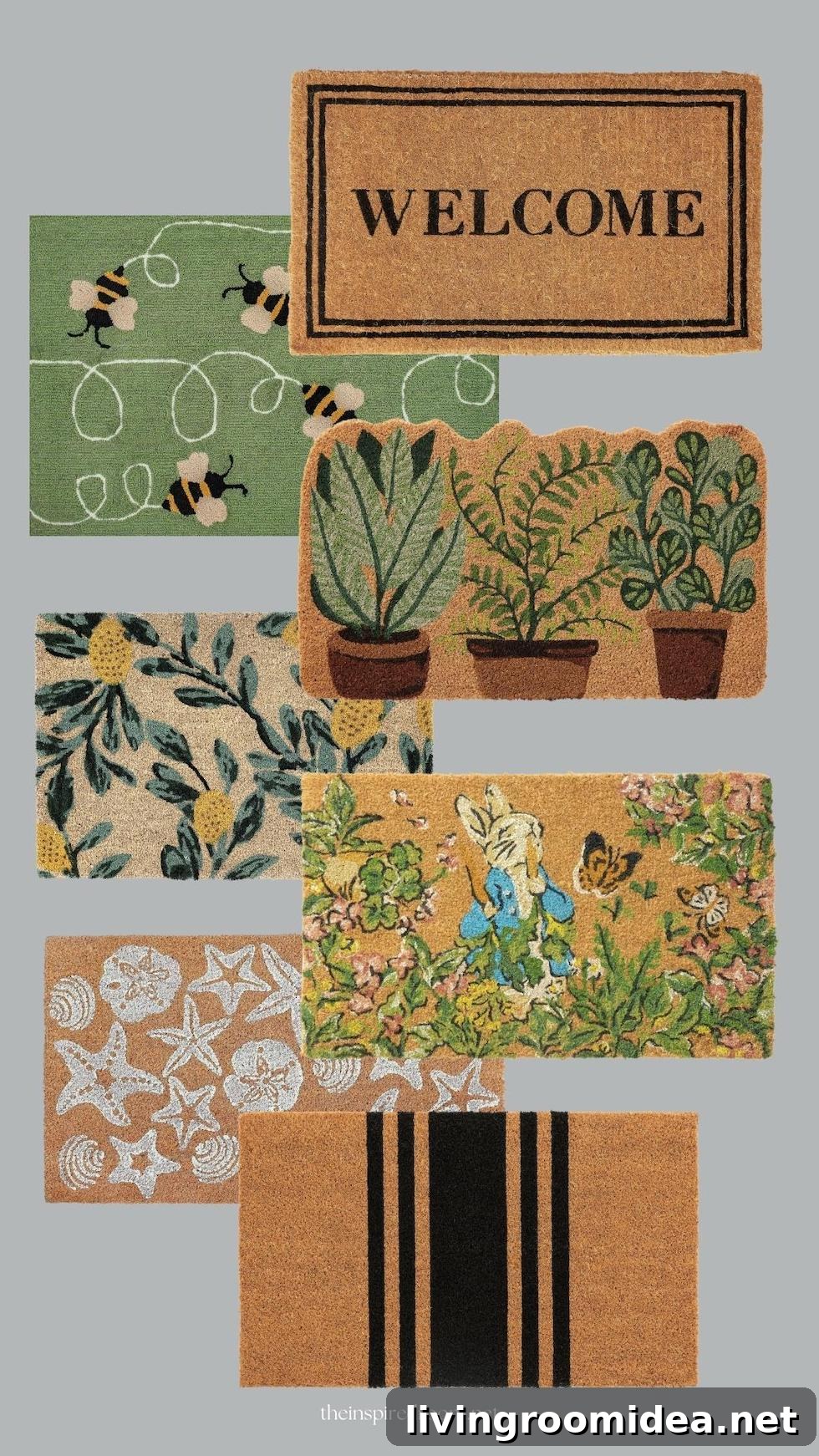A spring doormat roundup for 2023, we found fresh and pretty doormats to welcome you home!