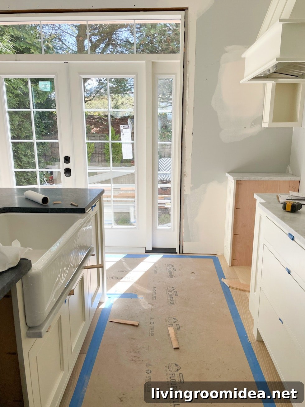 Kitchen Renovation: Marble Counters, Soapstone, French Doors & Beadboard 3 Kitchen renovation update with marble, soapstone, french doors and beadboard!