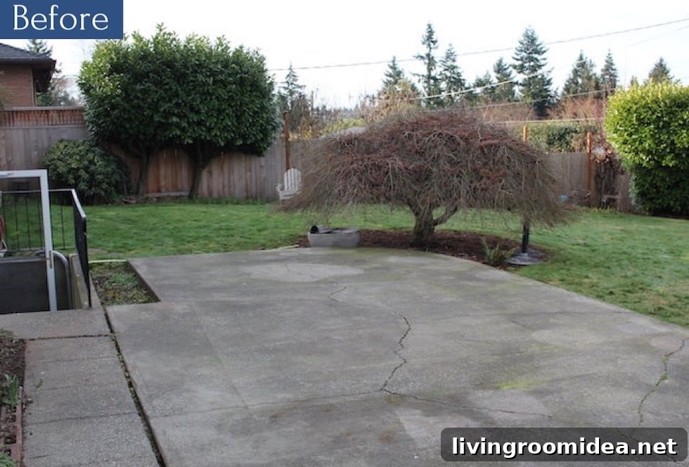 Old concrete patio before Trex Deck