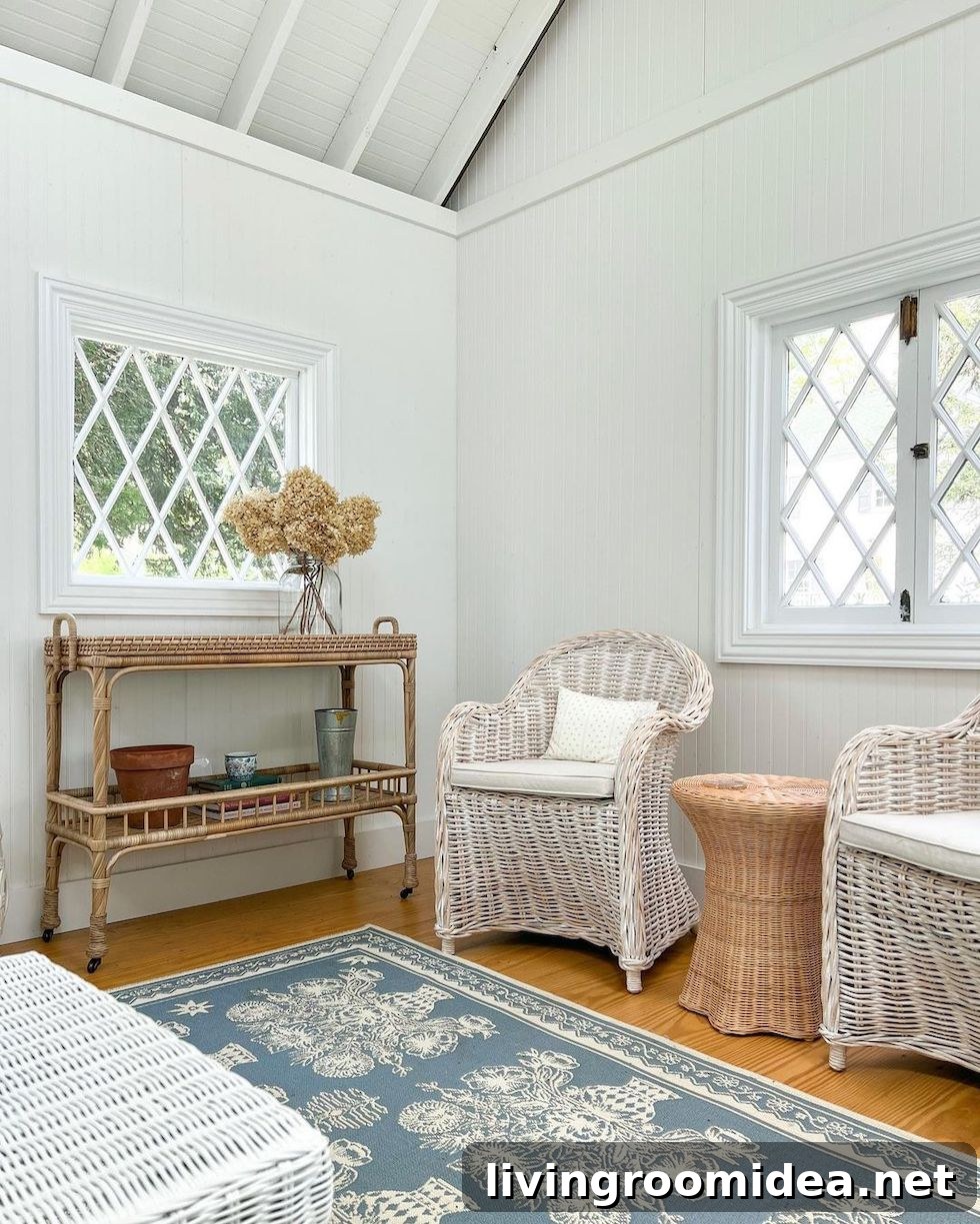 Rattan bar carts in lovely rooms, featured in today's Strolls and Scrolls inspiration post!