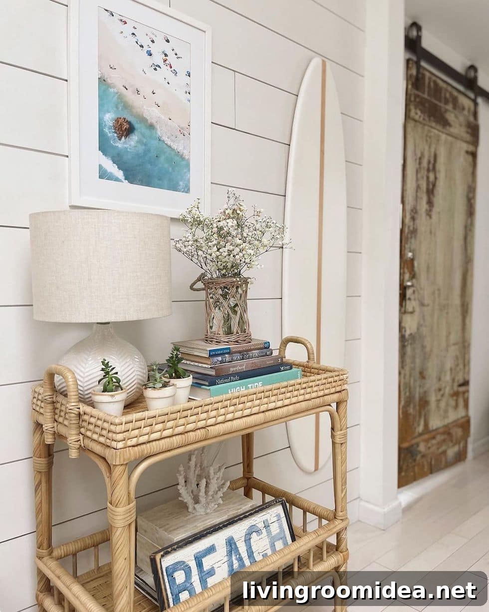 Rattan bar carts in lovely rooms, featured in today's Strolls and Scrolls inspiration post!