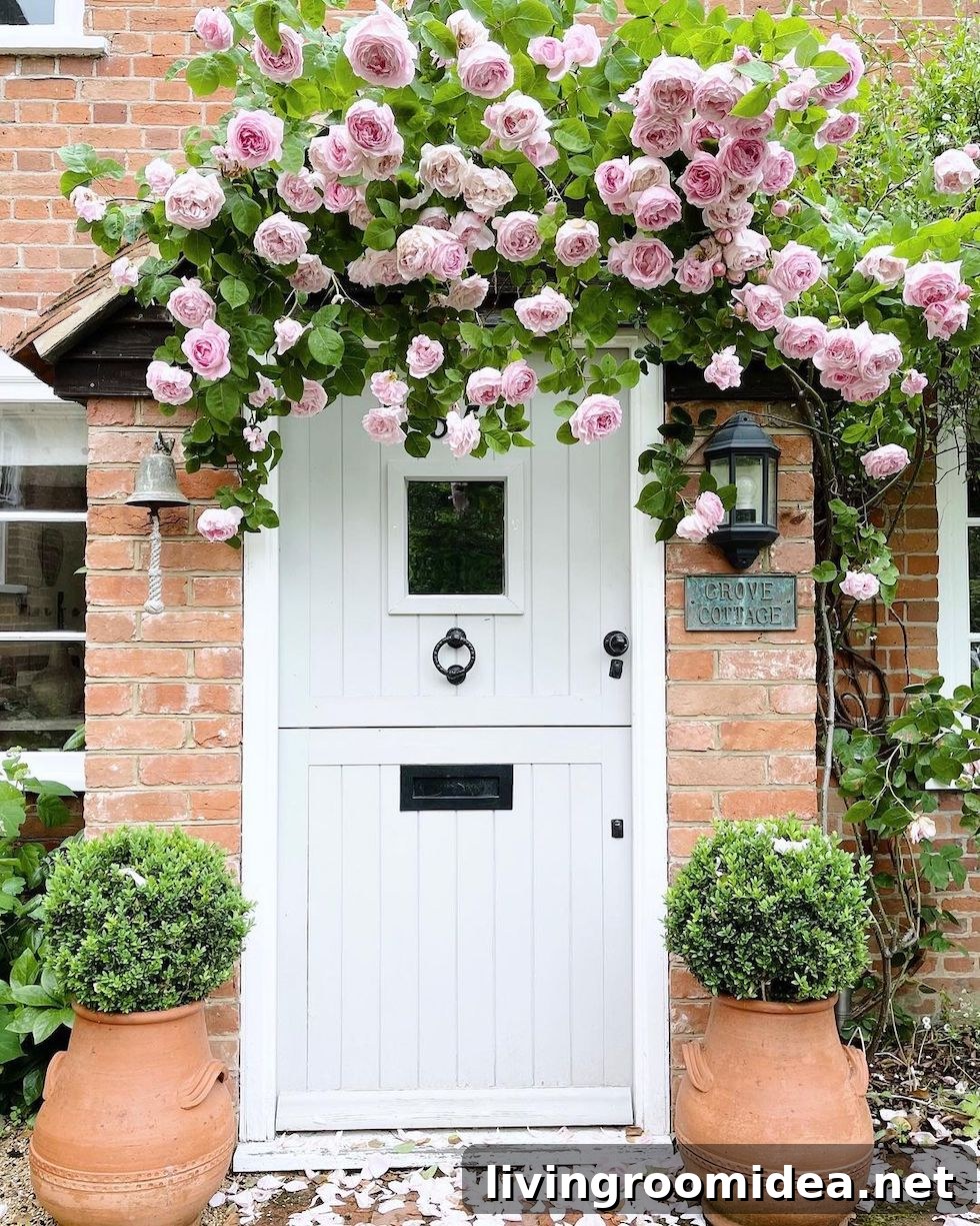 Climbing Roses: Sunday Garden Walks and Photo Scrolls 6 Climbing roses on a cottage