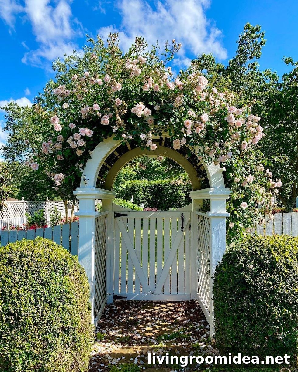 Climbing roses on a trellis