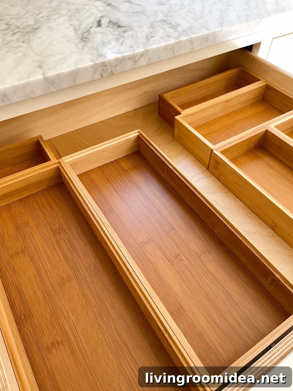 Bamboo drawer organizers