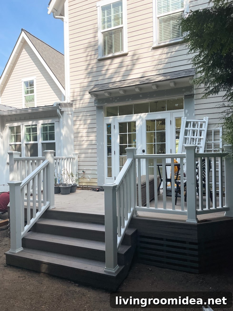 Tiny Cottage Remodel: Interior, Kitchenette & Backyard Updates 4 New deck off the back of the kitchen
