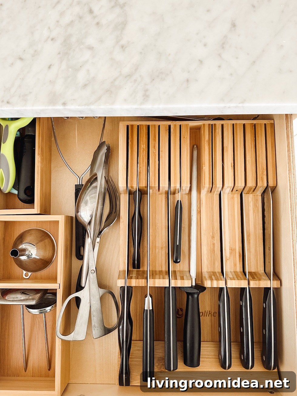 knife block for drawers for organizing in the kitchen 