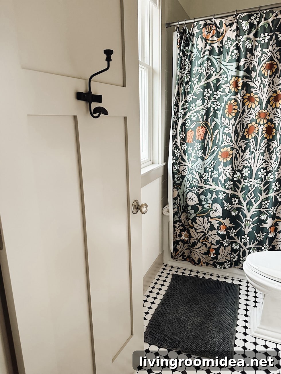Black shower curtain