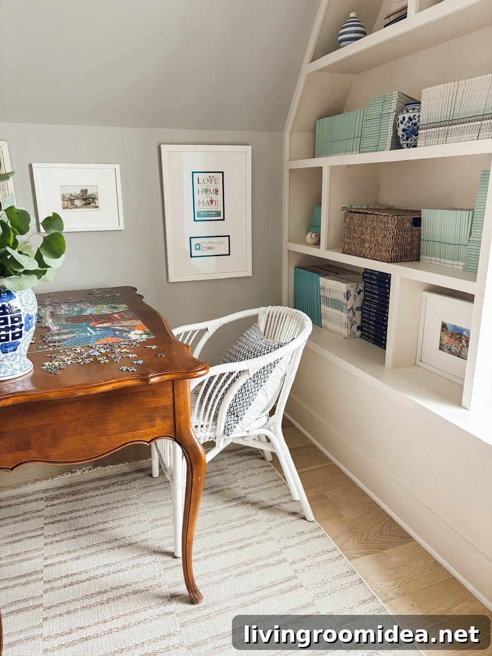 Puzzle Table with rattan chair in theSnug