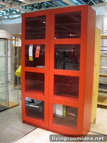 Red glass hutch
