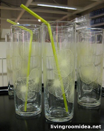 Printed juice glasses