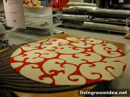 Orange-swirl circle rug