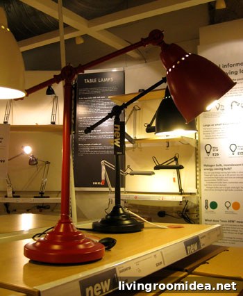 Red side table lamps