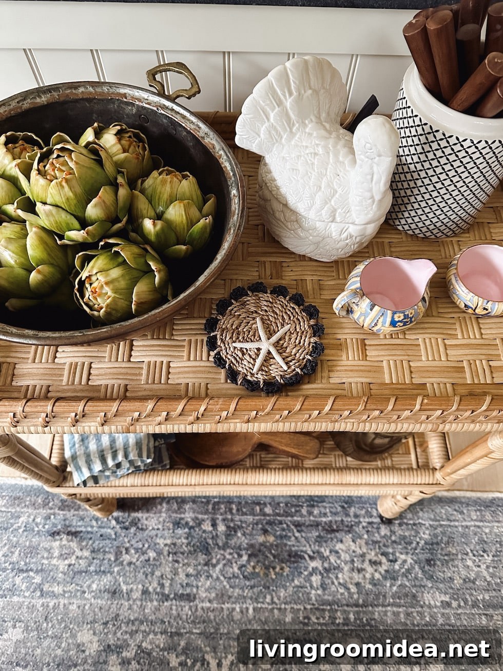 New Home Decor Finds and an Invitation to Tour My Home 11 Recent Home Decor Finds - Rattan Cart