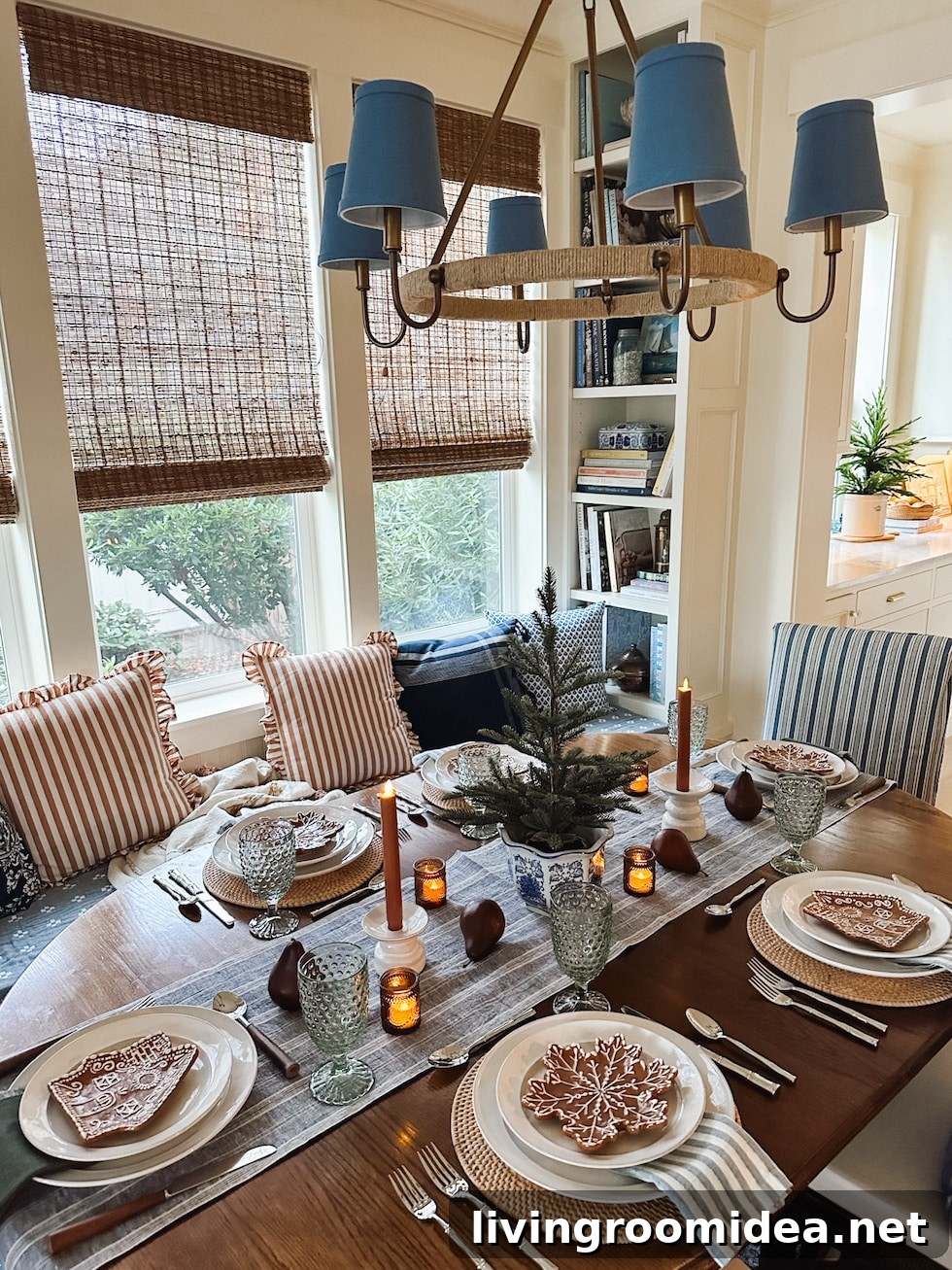 A simple Christmas and winter table, all sources are included