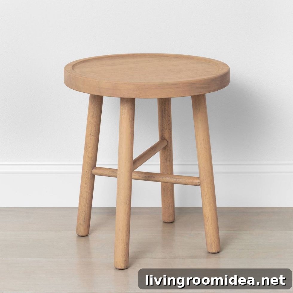 Wood accent stool