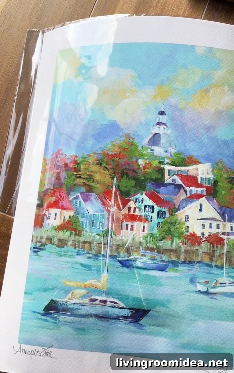 Watercolor sailboat art