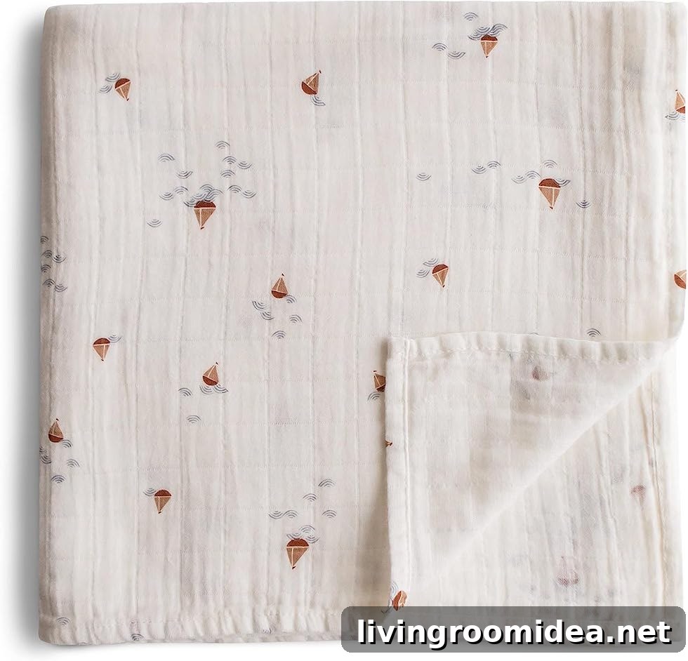 Muslin sailboat swaddle