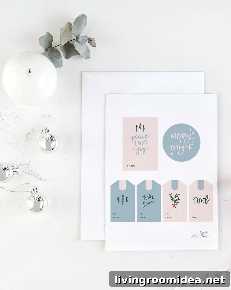 Printable Christmas Gift Tags: Free Designs & Downloads 2023 11 Jenna Kate printable tags