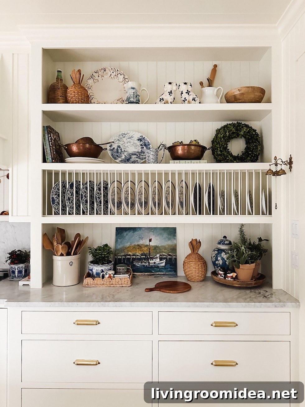 English style cottage kitchen at christmas  