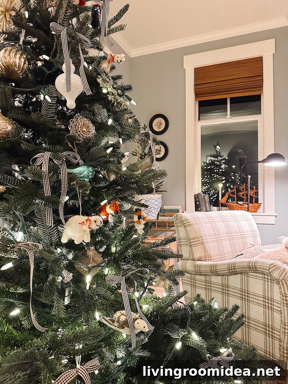 christmas tree with felt animals