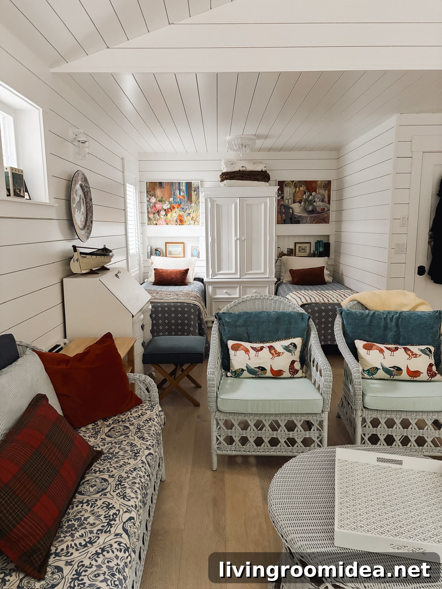 Tiny cottage by the sea -- a darling 400 square foot tiny house at Christmas