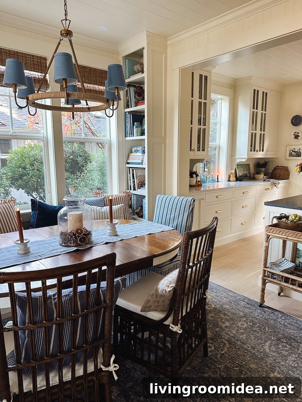 Cottage kitchen before and after, changing the location of the kitchen and dining area to open up a small floor plan in a coastal home 