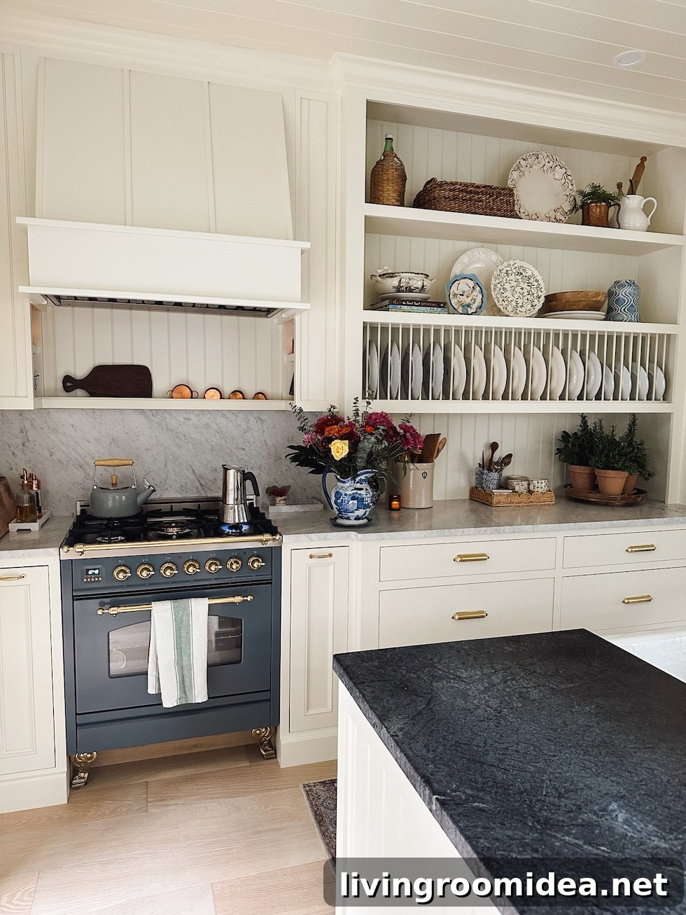 Cottage kitchen before and after, swapping the location of the kitchen and dining area to open up a small floor plan in a coastal home 