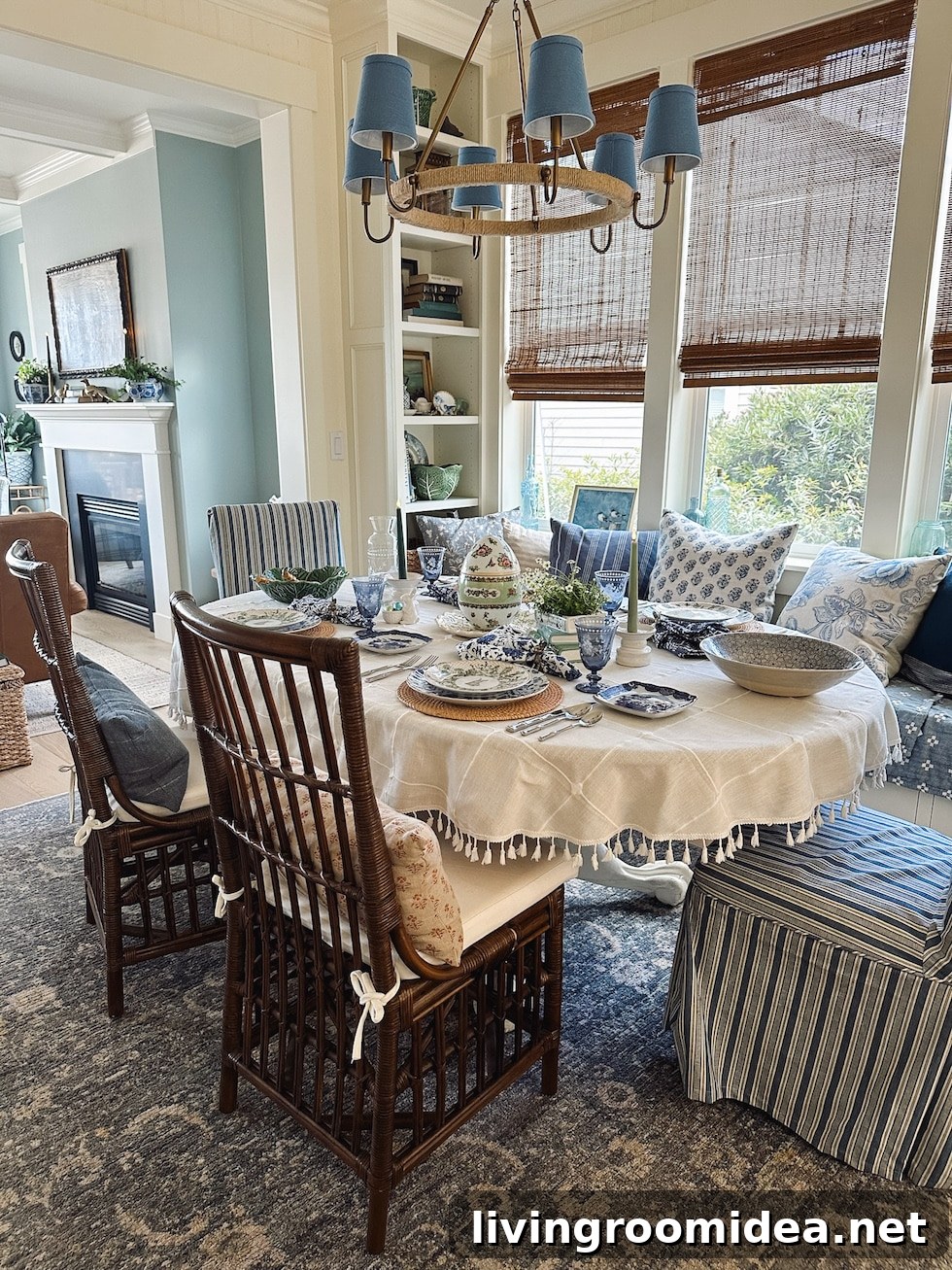Blue, White & Green Easter Table Decor Ideas for Spring Celebration 2 Easter table in blue and white and green