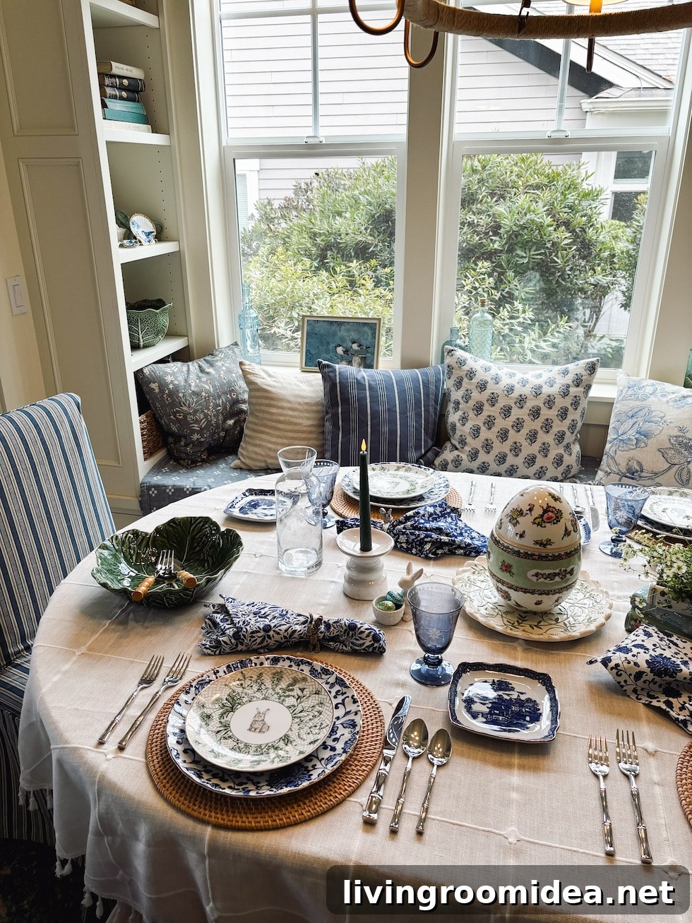 Blue, White & Green Easter Table Ideas for Spring Entertaining 16 easter table