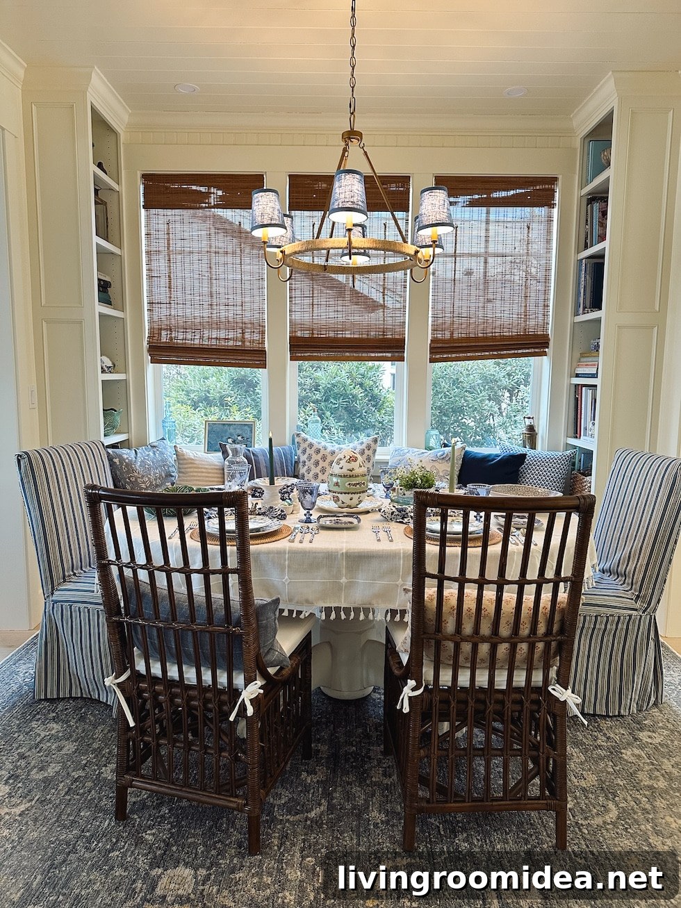 Blue and white easter table