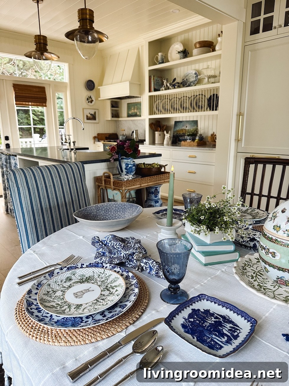 Blue, White & Green Easter Table Decor Ideas for Spring Celebration 5 easter table
