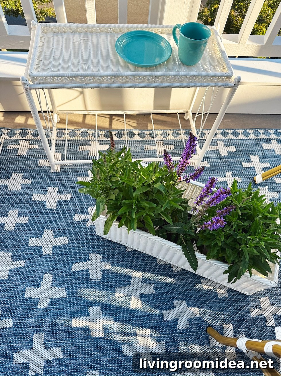 Small Deck Makeover: Summer Reveal + 6 Creative Uses for a Wicker Plant Stand 5 Clever ways to use this outdoor wicker plant stand