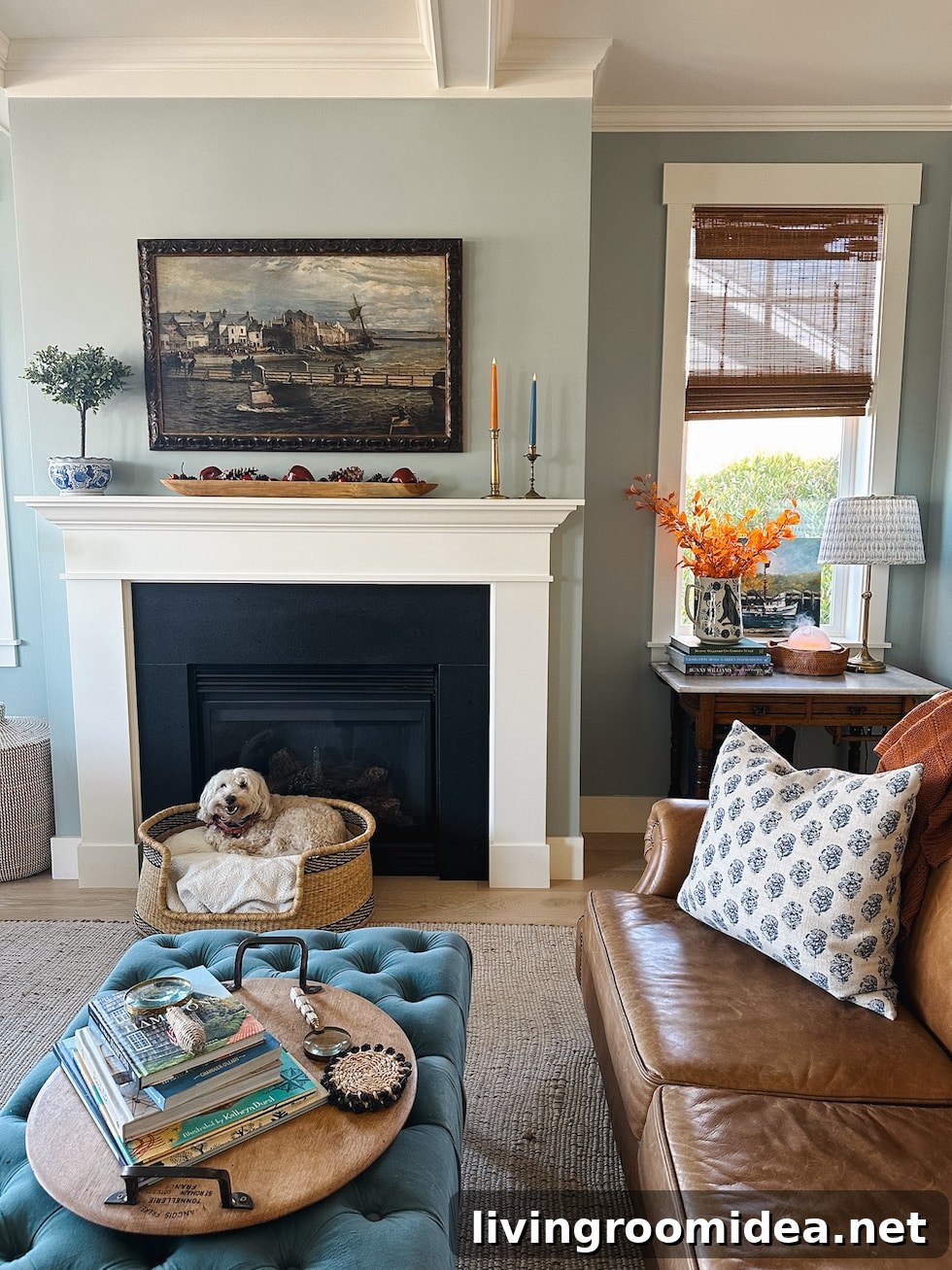 Autumn Home Tour: Styling Your Space in Week One of Fall 22 cozy dog basket in a fall home tour