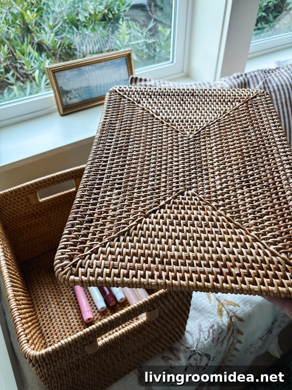 Dining Room Basket Storage Ideas: Organize Every Spot 3 Rattan lidded baskets