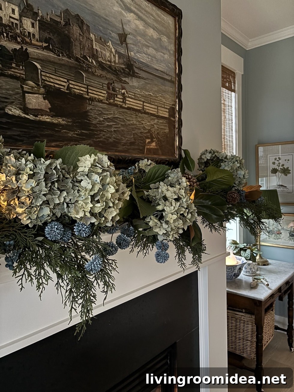 Coastal Cottage Christmas Mantel: Florals and Greenery Ideas 3 img 183988 2 2
