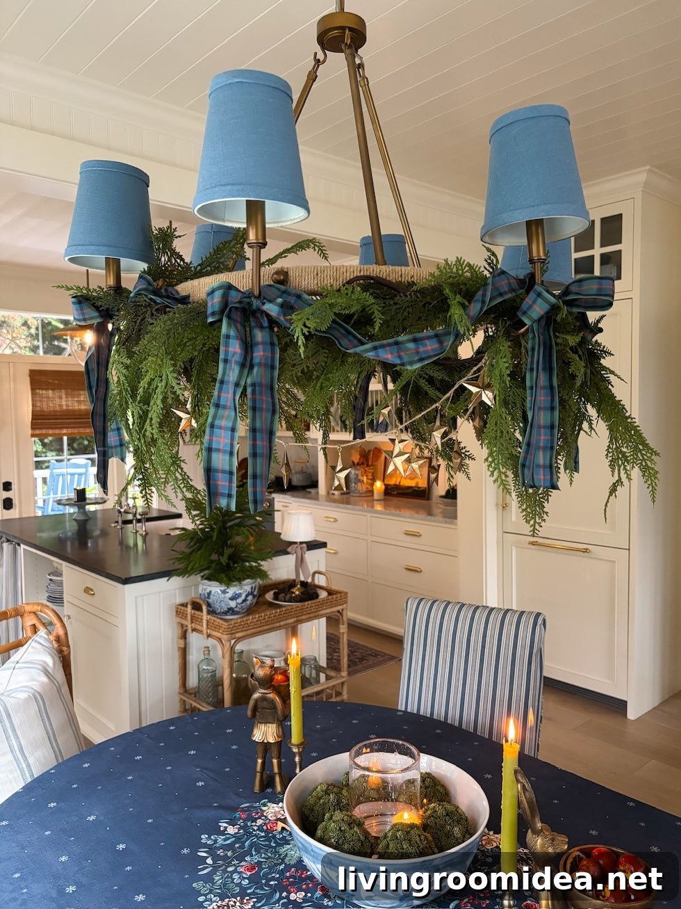 Coastal Christmas Dining Room: Chandelier and Winter Table Decor 3 img 184021 2 1