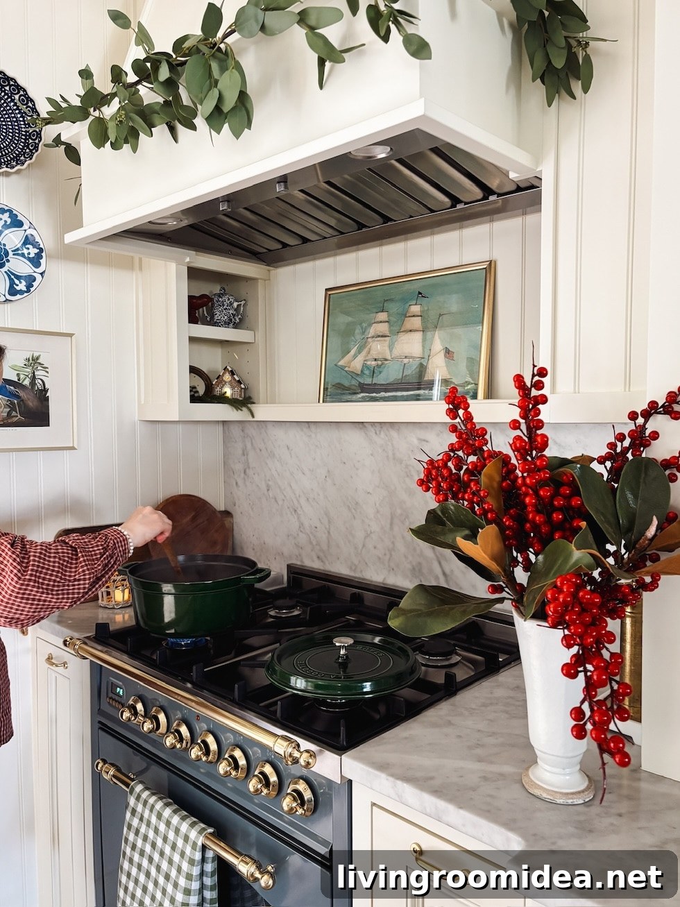 How I Style Garland on Our Stove Hood, Mantel & Staircase 3 img 184229 2