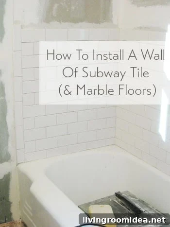 how-to-install-a-wall-of-subway-tile-and-marble-floors