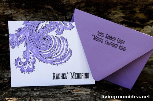 Free Makeup Sample: Pressed Powder Ready to Wear 4 The Bandana Paisley letterpress stationery