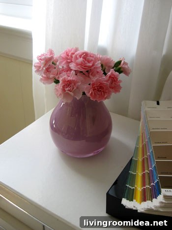 Pretty in Pink: Affordable Floral Arrangements on a Budget 2 Pink carnations in vase on desk