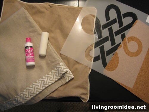 Stencil Decorative Pillow and Curtain Panels: Step-by-Step Guide 2 Stenciled pillow and curtains 1