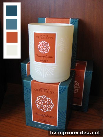 Cream, persimmon, and inky blue palette