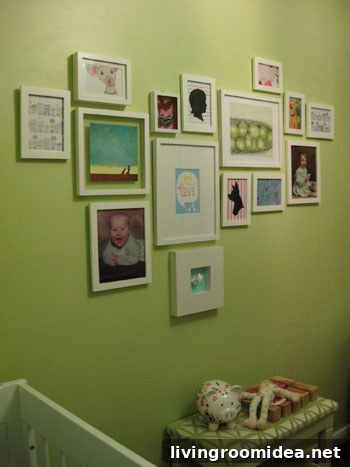 Nursery art wall close-up